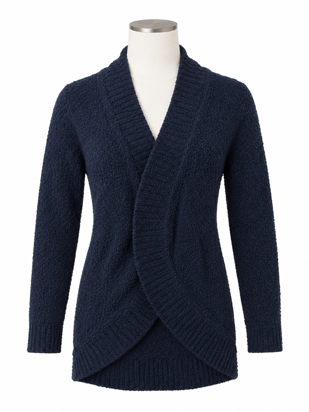 UGG Plush Shawl Collar Cardigan Sweater Black Cozy Open Front Lounge Knit Small